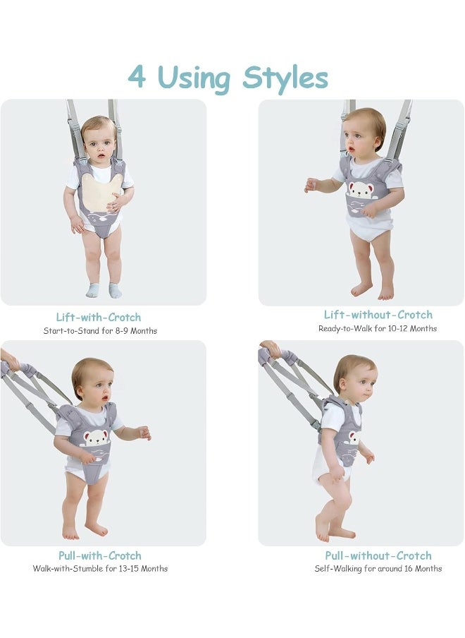 Baby Walking Harness Handheld Baby Walker Assistant Belt Adjustable Toddler Infant Walker Safety Harnesses Standing Up and Walking Learning Helper with Detachable Crotch