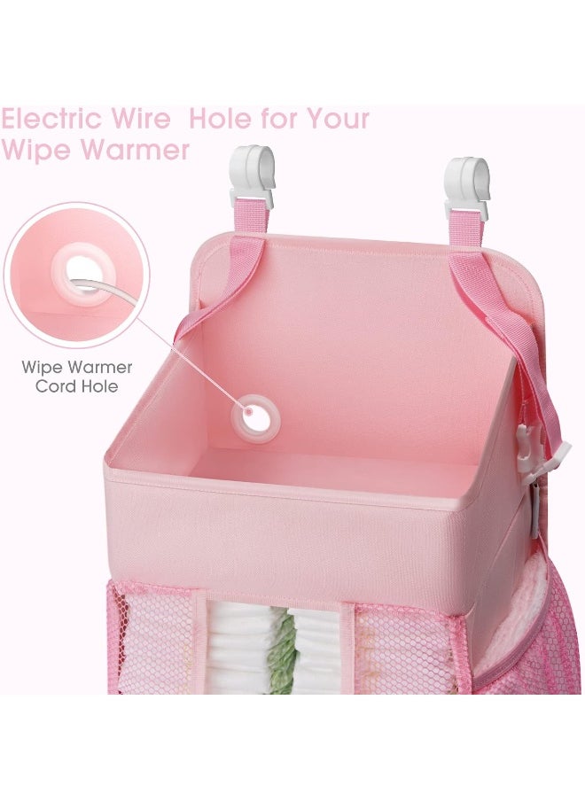 Maliton Hanging Chaning Diaper Caddy – Crib Diaper Organizer – Diaper Stacker for Crib Playard or Wall, Nursery Caddy Organizer for Cribs Playard Baby Essentials Storage