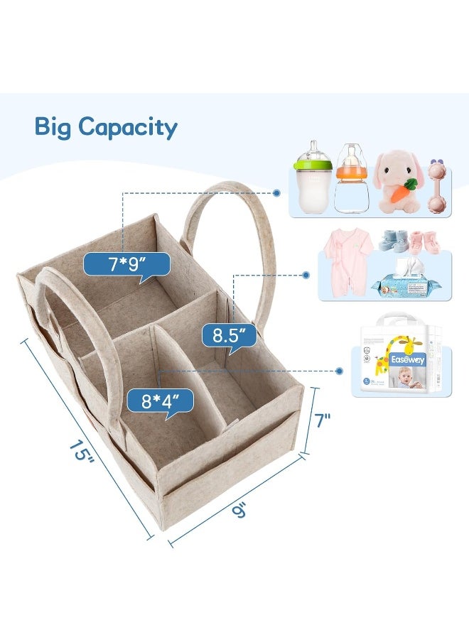 Maliton Diaper Caddy Organizer for Baby - Diaper Holder Organizer for Changing Table, Nursery Storage Bin Basket with Handle, 15