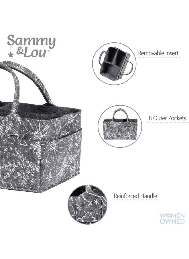 Sammy & Lou Collapsible Floral Felt Storage Caddy