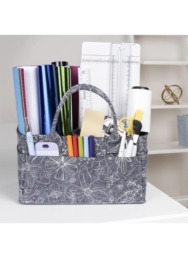 Sammy & Lou Collapsible Floral Felt Storage Caddy