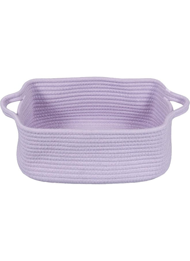 XUANGUO Woven Cotton Rope Storage Basket with Handles for Organizing Shelves Closet Small Cat Dog Pet Toy Baskets Box Bin Decorative Rectangle Baby Nursery basket Gift basket Empty
