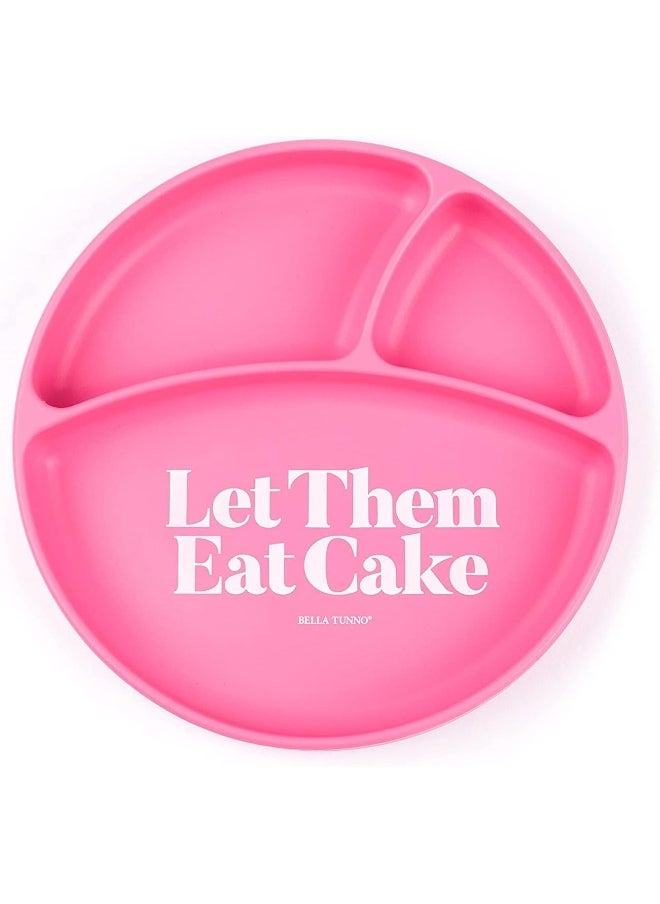 BELLA TUNNO Wonder Plate - Silicone Suction Plates for Baby and Toddler Plates, Microwave and Dishwasher Safe Food-Grade BPA Free Silicone, Let Them Eat Cake, One Size