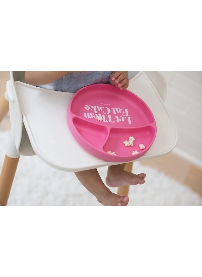 BELLA TUNNO Wonder Plate - Silicone Suction Plates for Baby and Toddler Plates, Microwave and Dishwasher Safe Food-Grade BPA Free Silicone, Let Them Eat Cake, One Size