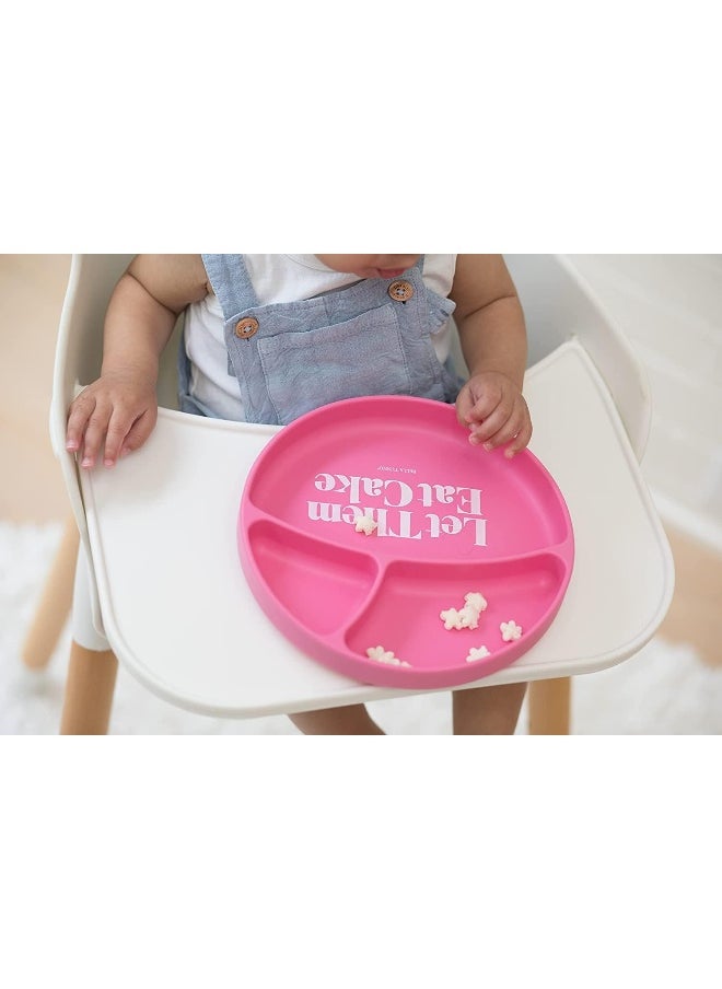 BELLA TUNNO Wonder Plate - Silicone Suction Plates for Baby and Toddler Plates, Microwave and Dishwasher Safe Food-Grade BPA Free Silicone, Let Them Eat Cake, One Size