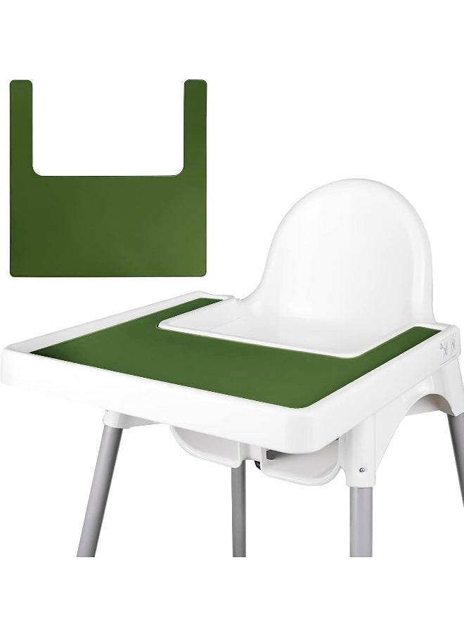 Lomgwumy High Chair Placemat, Long Lasting High Chair Placemat Silicone, Clean and Hygienic, Suitable for IKEA Antilop Highchai, for Toddlers and Babies (Green)