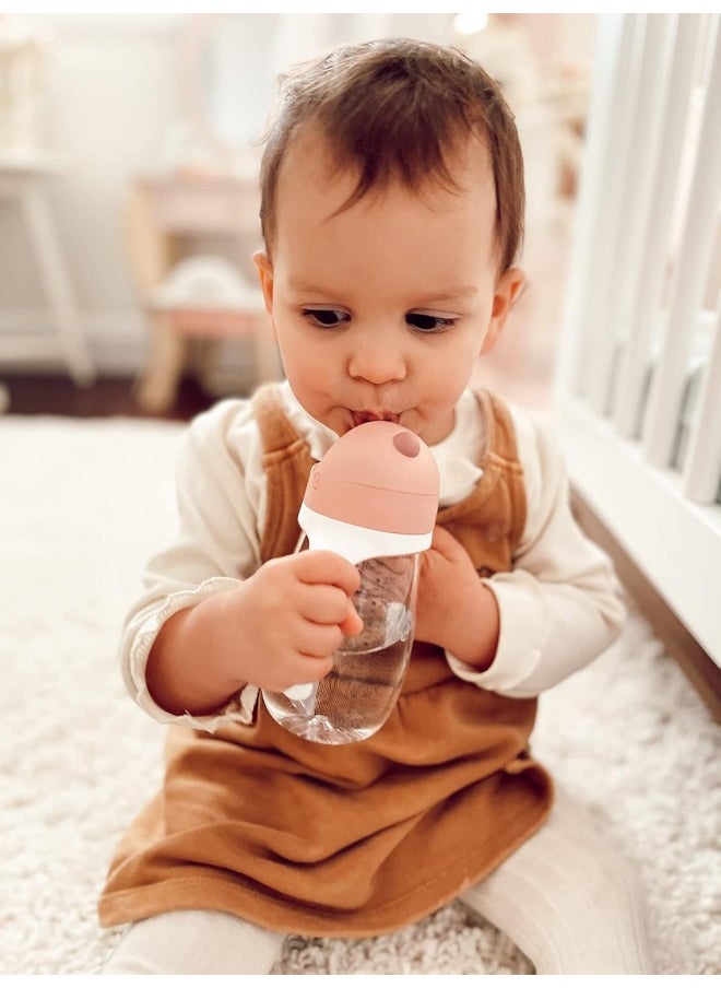 Béaba Straw Sippy Cup, Sippy Cup with Removable Handles, Sippy Cup with Straw, Baby Straw Cup, Toddler Cup for Toddlers 1-3 Years, Toddler Straw Cups, 8+ months, 10 oz, Rose