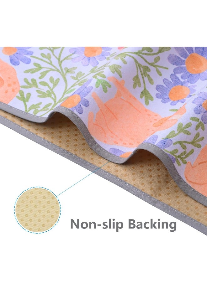 WOMUMON Splat Mat for Under High Chair/Arts/Crafts, Waterproof and Anti-Slip Splash Mat Floor Protector, Washable Highchair Floor Mat, 51 Inch Reusable Messy Mat and Baby Feeding Table Cloth