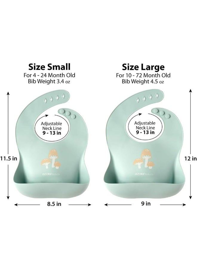 YMCF Products 2-Pack Waterproof Silicone Baby Bib Light Weight Comfortable Easy Wipe Clean
