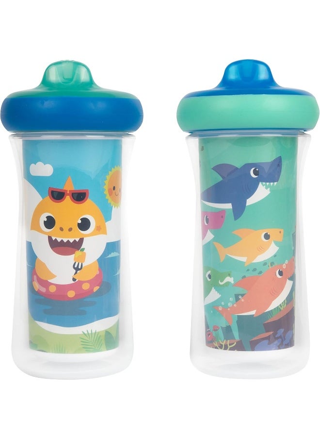 The First Years Pinkfong Baby Shark Insulated Sippy Cup - Spill Proof Toddler Cups - Made Without BPA - 9 Oz - 2 Count