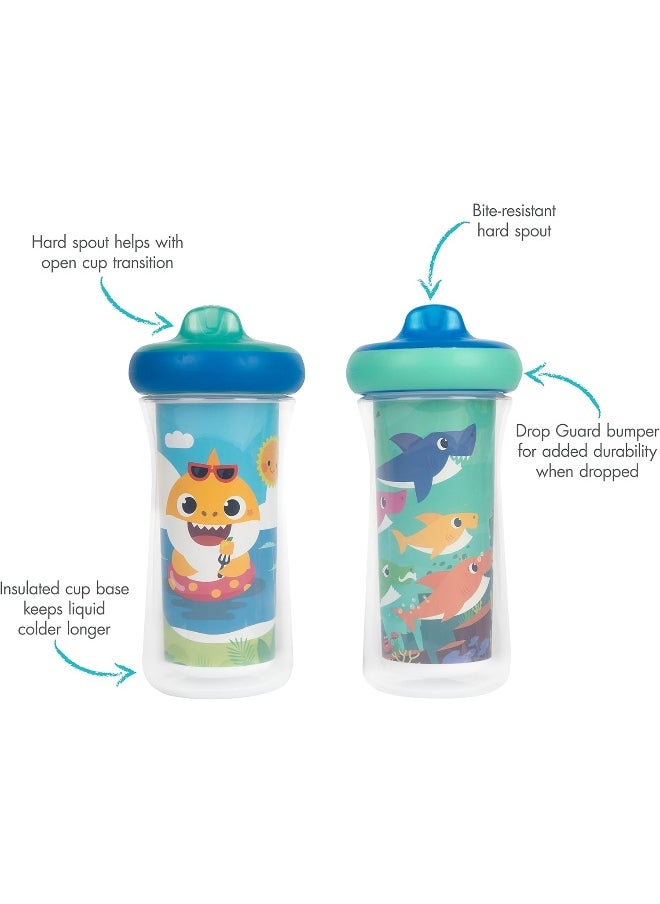 The First Years Pinkfong Baby Shark Insulated Sippy Cup - Spill Proof Toddler Cups - Made Without BPA - 9 Oz - 2 Count