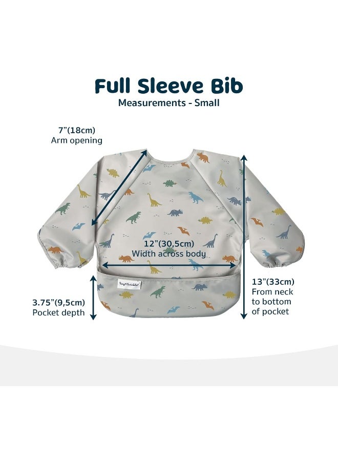 Tiny Twinkle Mess Proof Baby Bib, Full Sleeve Bib Outfit, Waterproof Bib for Toddlers, Machine Washable, Tug Proof Closure