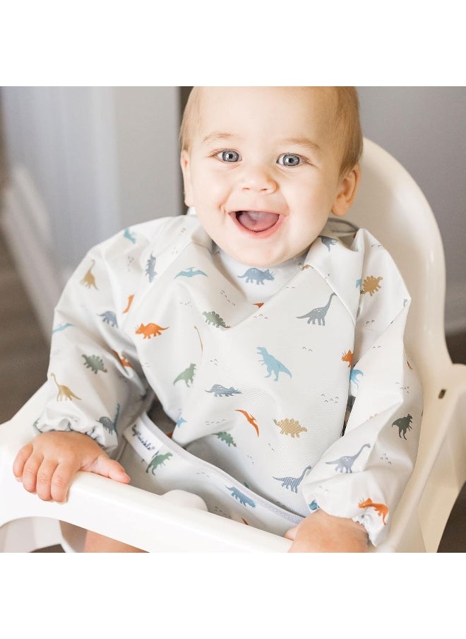 Tiny Twinkle Mess Proof Baby Bib, Full Sleeve Bib Outfit, Waterproof Bib for Toddlers, Machine Washable, Tug Proof Closure