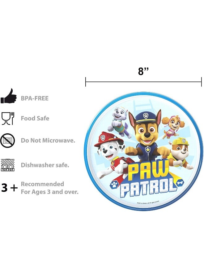 Zak Designs PAW Patrol Dinnerware 5 Piece Set Includes Plate, Bowl, Water Bottle, and Utensil Tableware, Non-BPA, Made of Durable Material and Perfect for Kids (Chase, Marshall, Rubble, Skye)