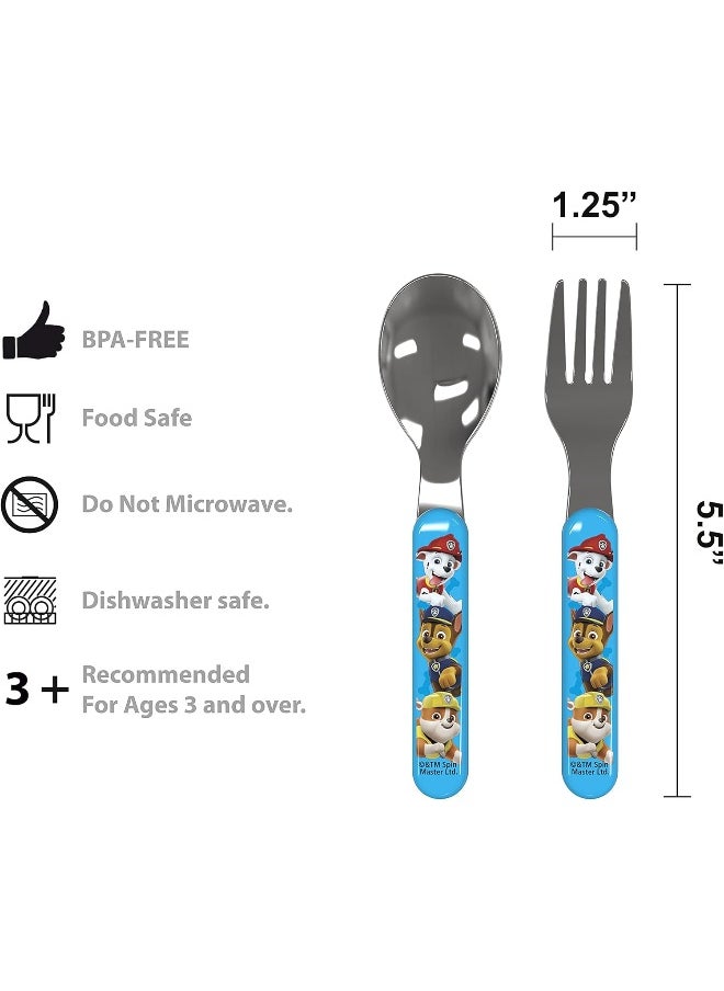 Zak Designs PAW Patrol Dinnerware 5 Piece Set Includes Plate, Bowl, Water Bottle, and Utensil Tableware, Non-BPA, Made of Durable Material and Perfect for Kids (Chase, Marshall, Rubble, Skye)