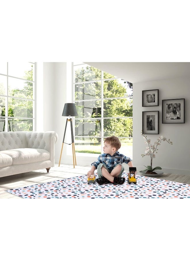 WOMUMON Splat Mat for Under High Chair/Arts/Crafts, Waterproof and Anti-Slip Splash Mat Floor Protector, Washable Highchair Floor Mat, 51 Inch Reusable Messy Mat and Baby Feeding Table Cloth