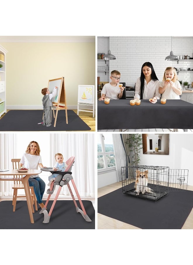 WOMUMON Splat Mat for Under High Chair/Arts/Crafts, Baby Washable Spill Mat Waterproof Anti-Slip Floor Protector Splash Mat, Messy Mat and Table Cloth