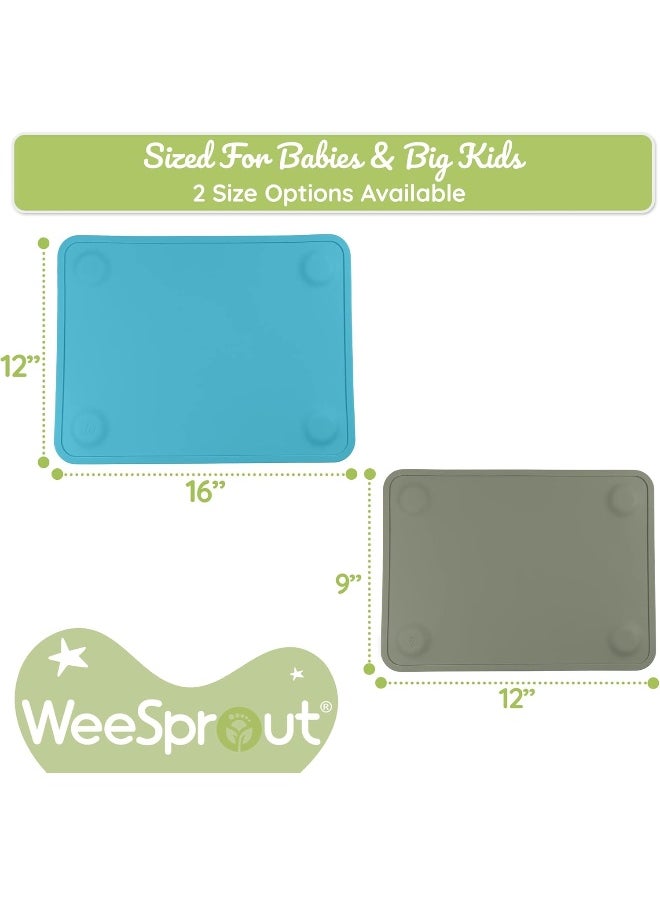 WeeSprout Silicone Suction Placemat (Large, Matte Pink, Off-White)