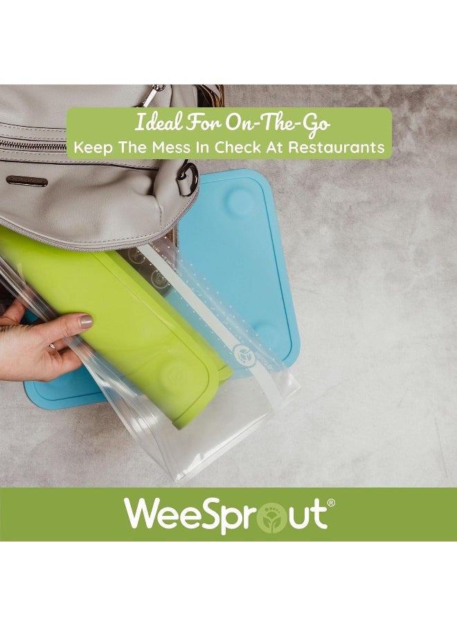 WeeSprout Silicone Suction Placemat (Large, Matte Pink, Off-White)