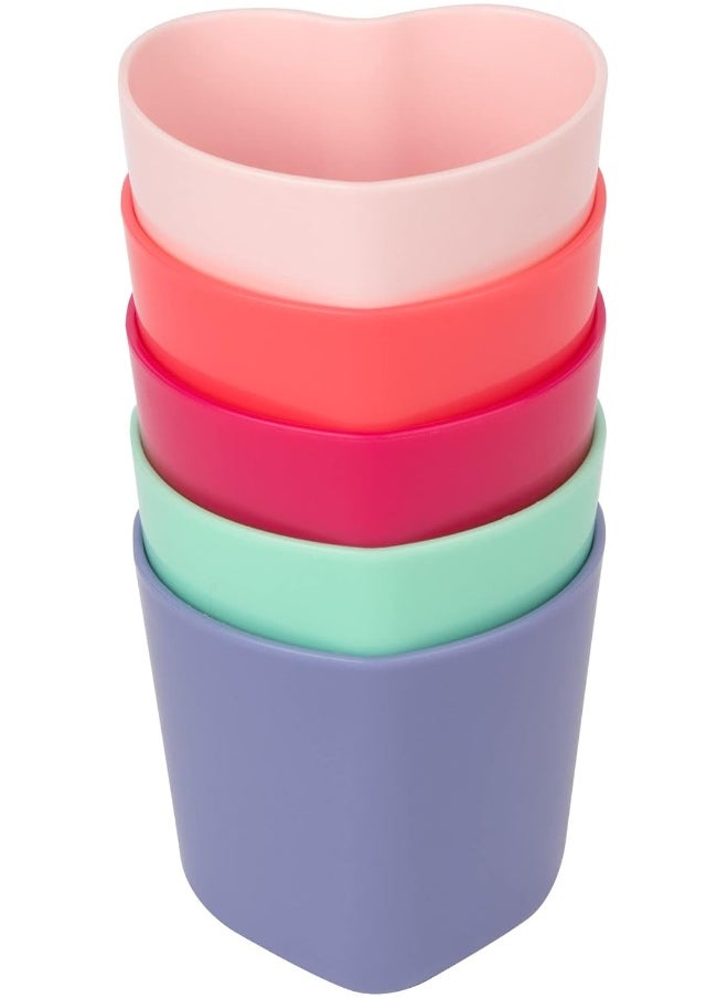 The First Years Heart Shaped Cups, 6 oz Toddler Cup, Pack of 5
