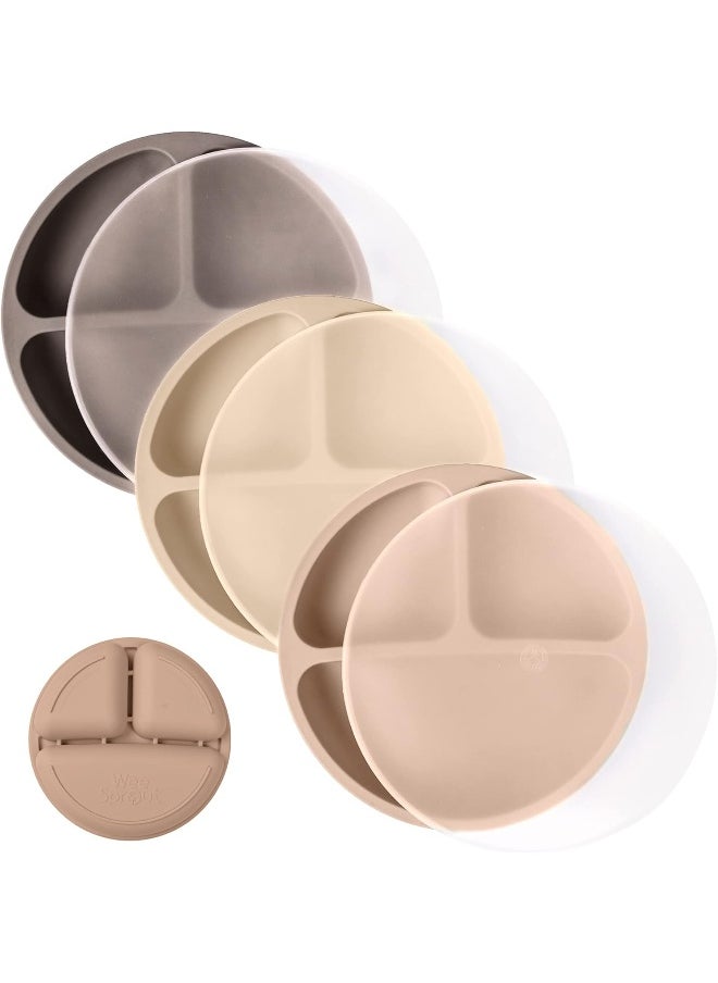 WeeSprout Silicone Plates with Lids for Babies & Toddlers