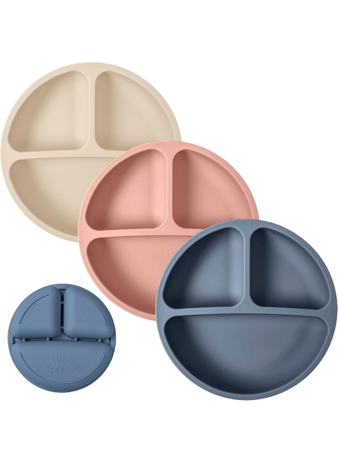 WeeSprout Silicone Plates for Babies & Toddlers (3 Pack)