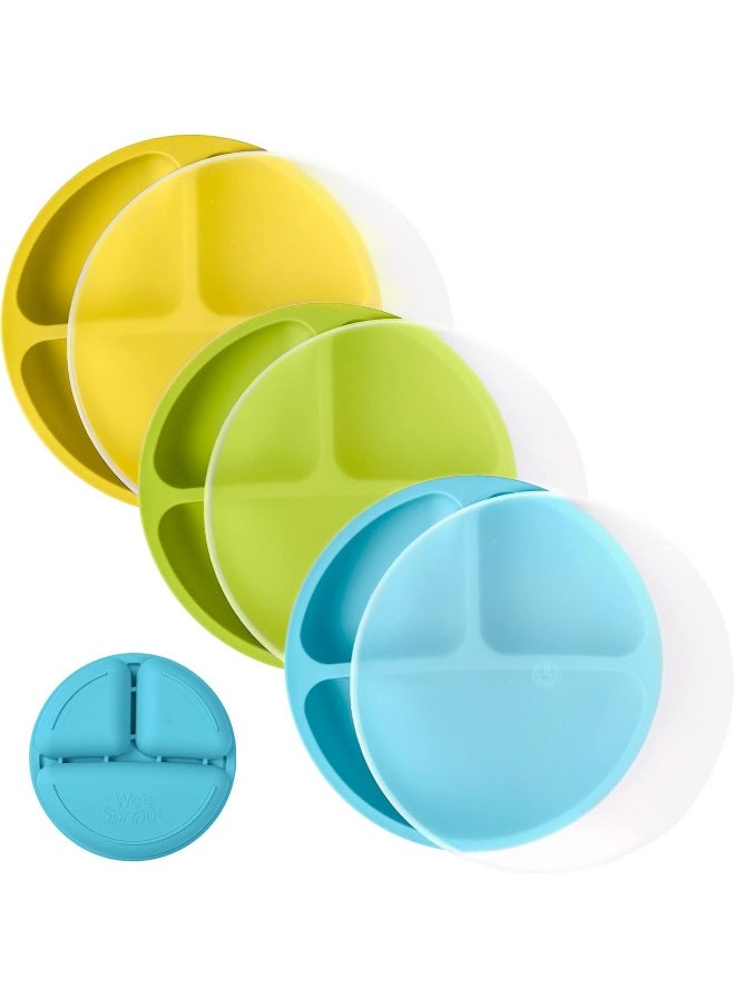 WeeSprout Silicone Plates with Lids for Babies & Toddlers