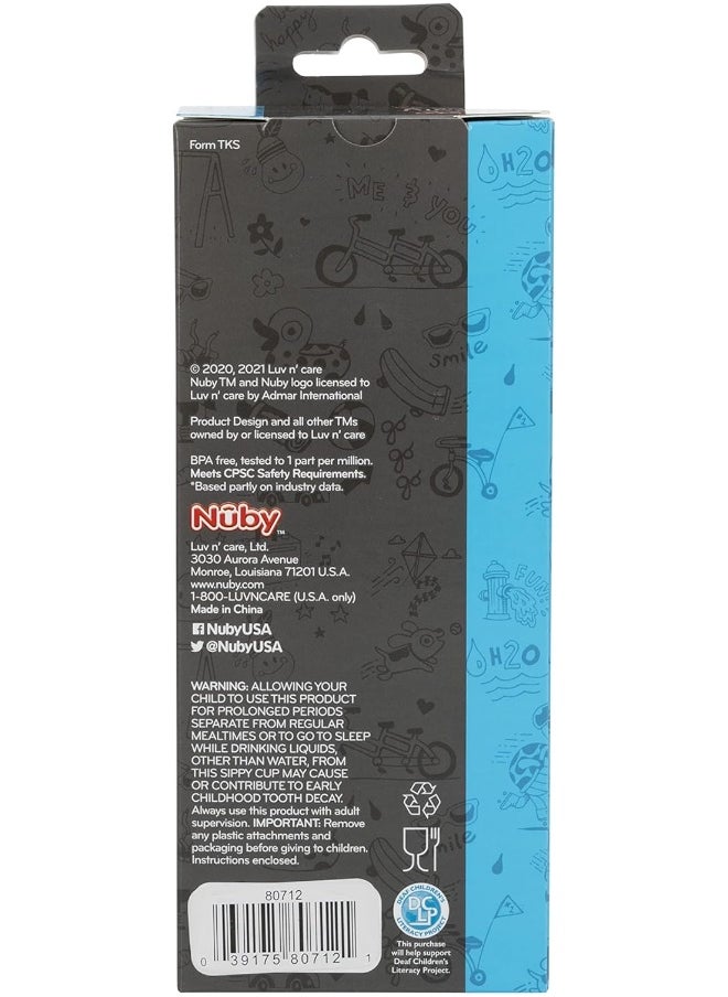 Nuby Thirsty Kids No Spill Flip-It Active Stainless Steel Travel Cup, 14 Oz, Whale