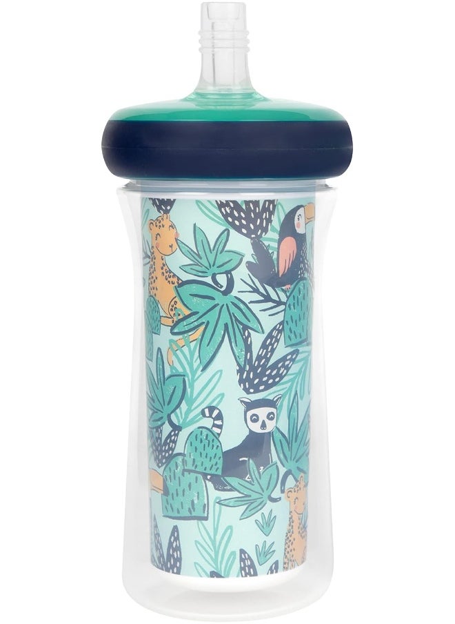 The First Years Insulated Straw Cup for Toddlers 2pk – Wild and Free & Marbled – Dark Blue