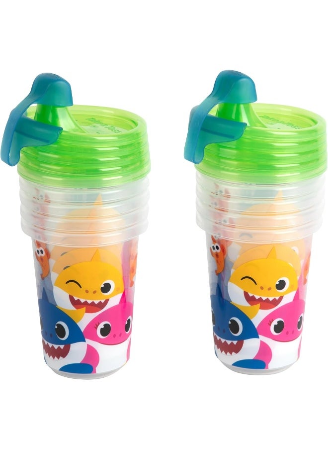 The First Years Take & Toss Baby Shark Sippy Cups with Lids - 10 Oz - 10 Cup Kids' Party Pack Includes 2 Travel Caps