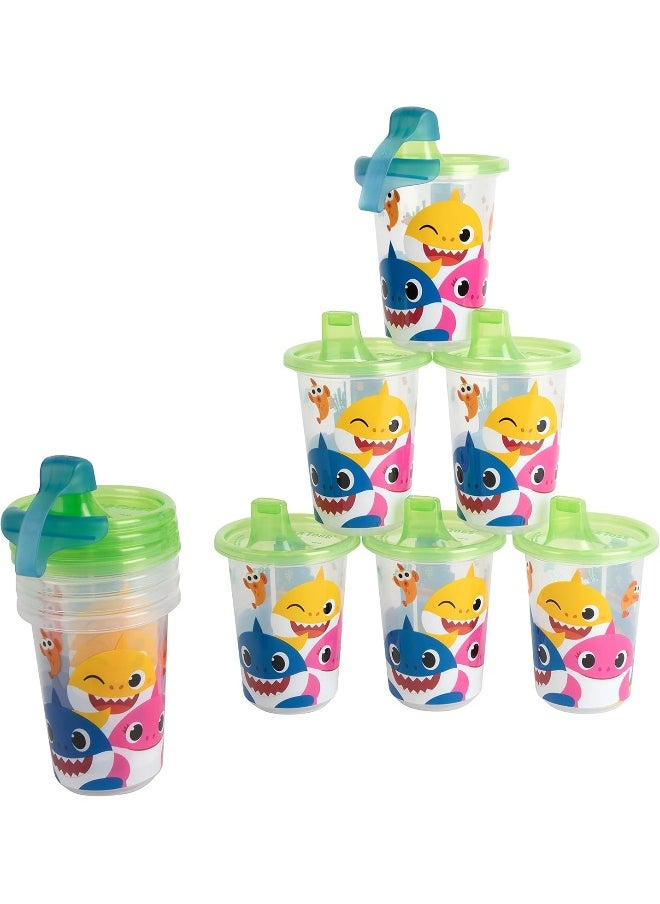 The First Years Take & Toss Baby Shark Sippy Cups with Lids - 10 Oz - 10 Cup Kids' Party Pack Includes 2 Travel Caps