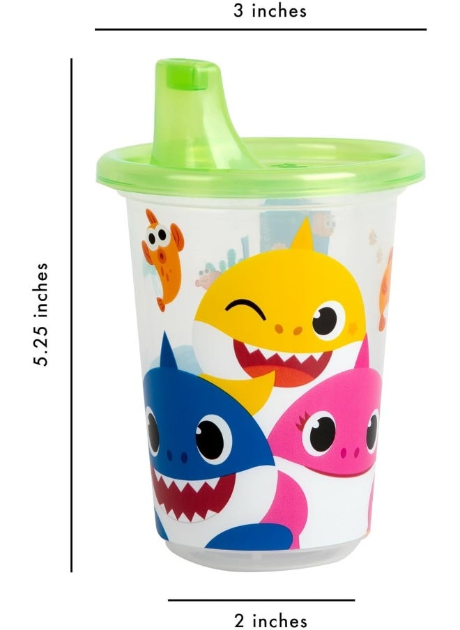 The First Years Take & Toss Baby Shark Sippy Cups with Lids - 10 Oz - 10 Cup Kids' Party Pack Includes 2 Travel Caps
