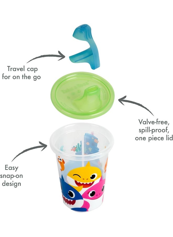 The First Years Take & Toss Baby Shark Sippy Cups with Lids - 10 Oz - 10 Cup Kids' Party Pack Includes 2 Travel Caps