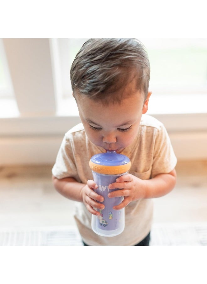 The First Years Bluey Insulated Straw Cup - Bluey Sippy Cups with Straw - Kids Water Bottles - 9 Oz - 2 Count - Ages 9 Months and Up