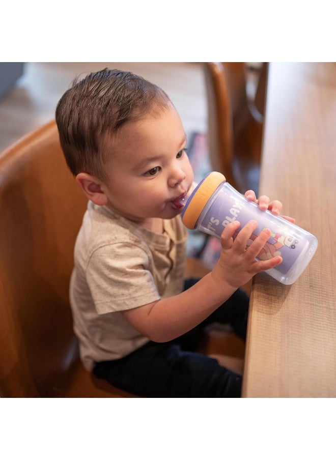 The First Years Bluey Insulated Straw Cup - Bluey Sippy Cups with Straw - Kids Water Bottles - 9 Oz - 2 Count - Ages 9 Months and Up