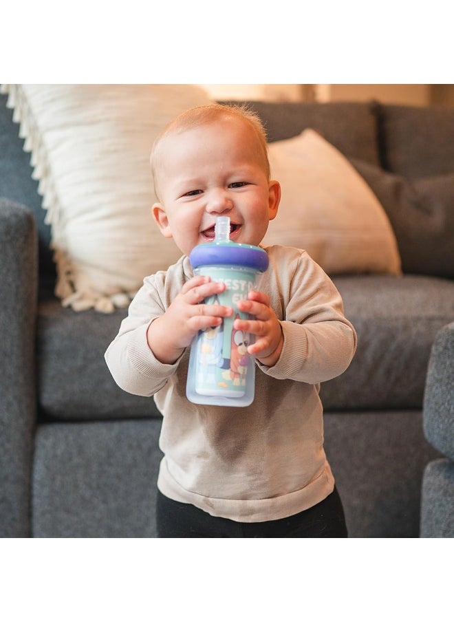 The First Years Bluey Insulated Straw Cup - Bluey Sippy Cups with Straw - Kids Water Bottles - 9 Oz - 2 Count - Ages 9 Months and Up