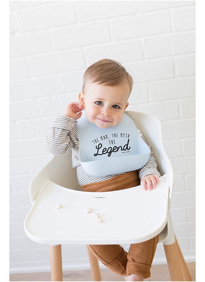 BELLA TUNNO Wonder Bib - Adjustable Silicone Baby Bibs for Boys, Durable and Waterproof BPA Free Silicone, Legend