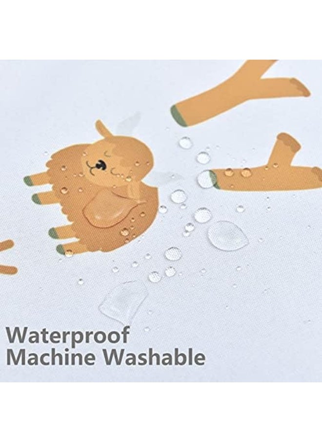 WOMUMON Highchair Floor Mat, Baby Splat Mat for Under High Chair/Arts/Crafts, Waterproof Spill Mat Non-Slip Splash Mat, Washable Mess Mat and Table Cloth (Alphabet)