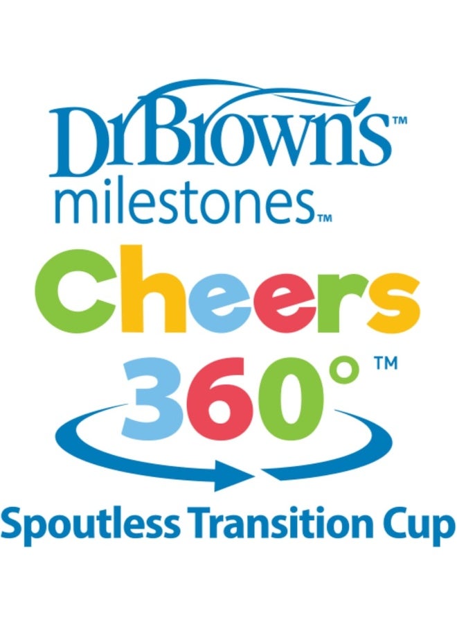 Dr. Brown's Smooth Wall Cheers 360 Cup, 10 oz/300 ml, Blue Deco (9m+), 1-Pack