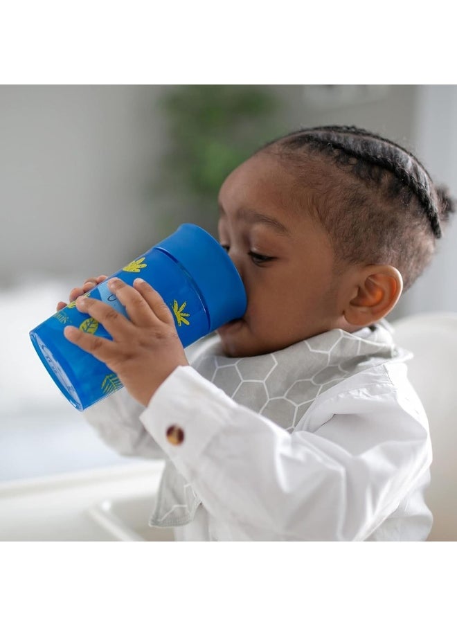 Dr. Brown's Smooth Wall Cheers 360 Cup, 10 oz/300 ml, Blue Deco (9m+), 1-Pack