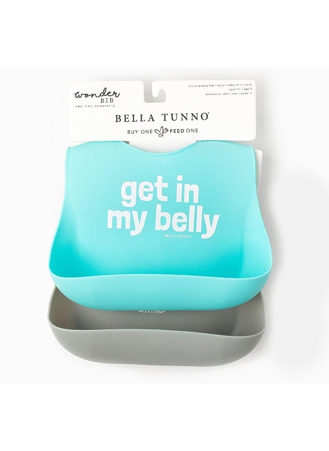 Bella Tunno Wonder Bib 2pk - Adjustable Silicone Baby Bibs for Girls & Boys
