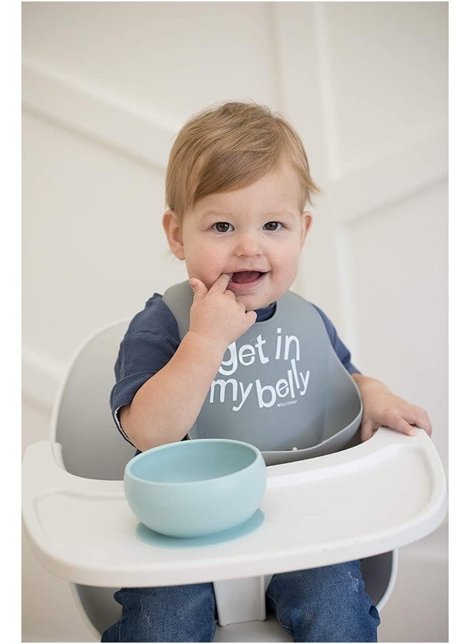 BELLA TUNNO Wonder Bib - Adjustable Silicone Baby Bibs for Girls & Boys, Durable and Waterproof BPA Free Silicone, Get In My Belly