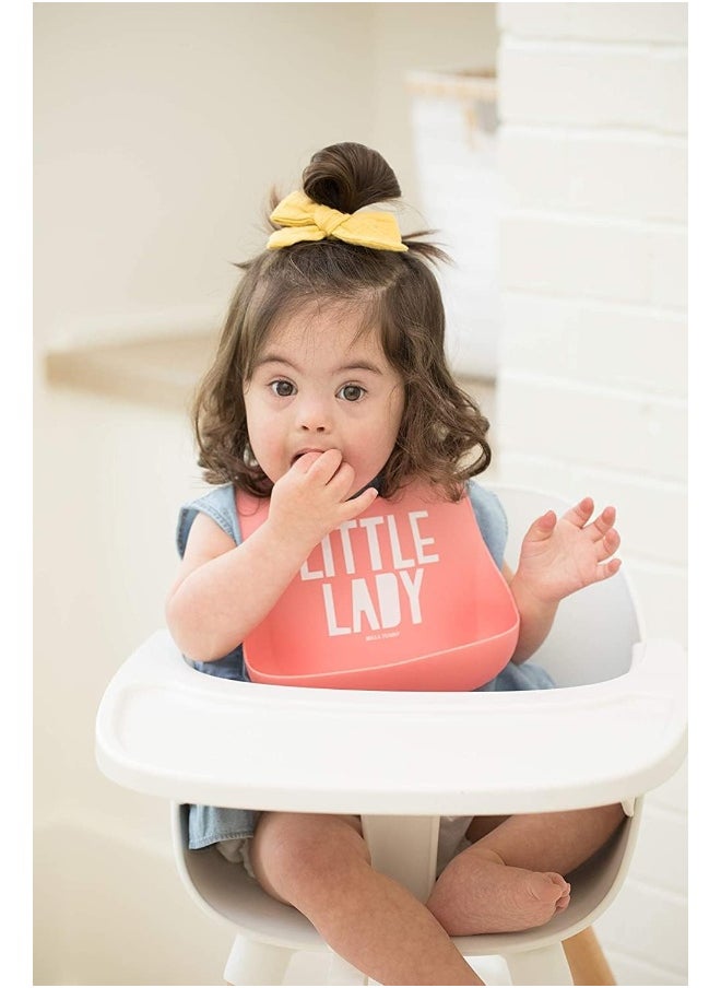 BELLA TUNNO Wonder Bib - Adjustable Silicone Baby Bibs for Girls, Durable and Waterproof BPA Free Silicone, Little Lady