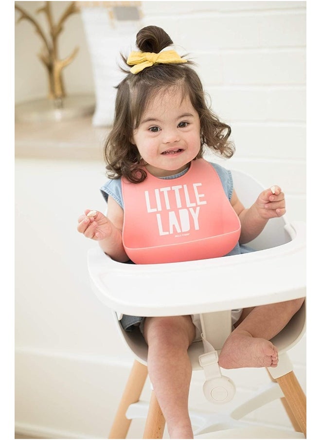 BELLA TUNNO Wonder Bib - Adjustable Silicone Baby Bibs for Girls, Durable and Waterproof BPA Free Silicone, Little Lady