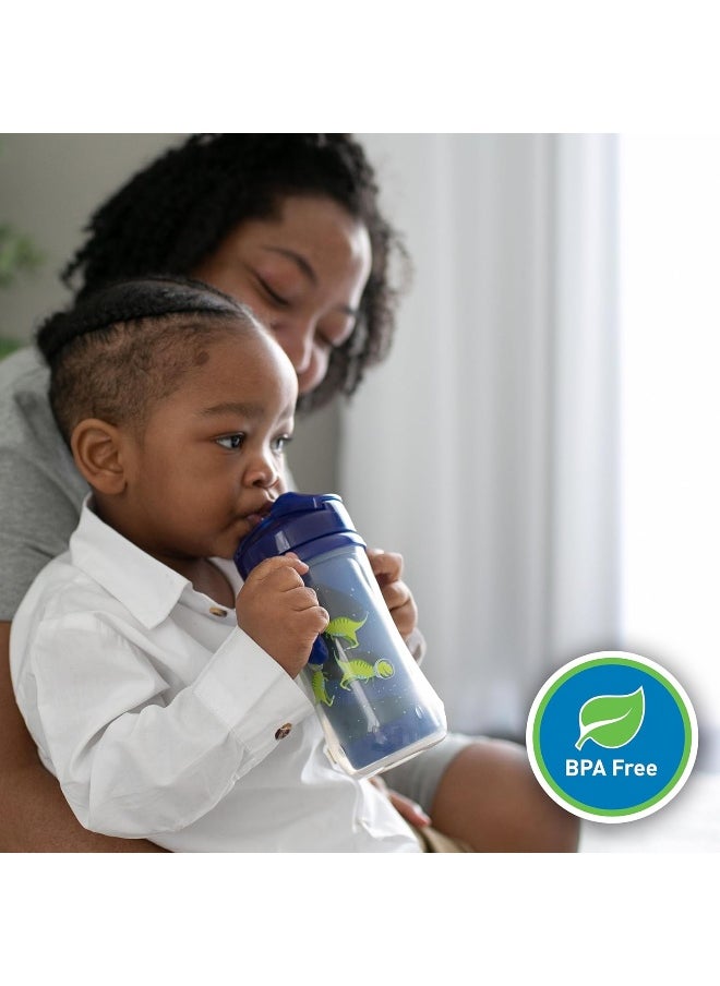 Dr. Brown's Milestones Insulated Sippy Cup with Straw and Handles - Blue - 10oz - 2-Pack - 12m+