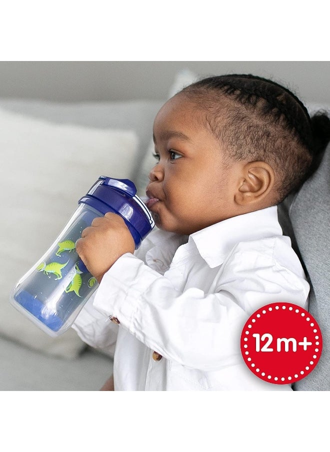Dr. Brown's Milestones Insulated Sippy Cup with Straw and Handles - Blue - 10oz - 2-Pack - 12m+