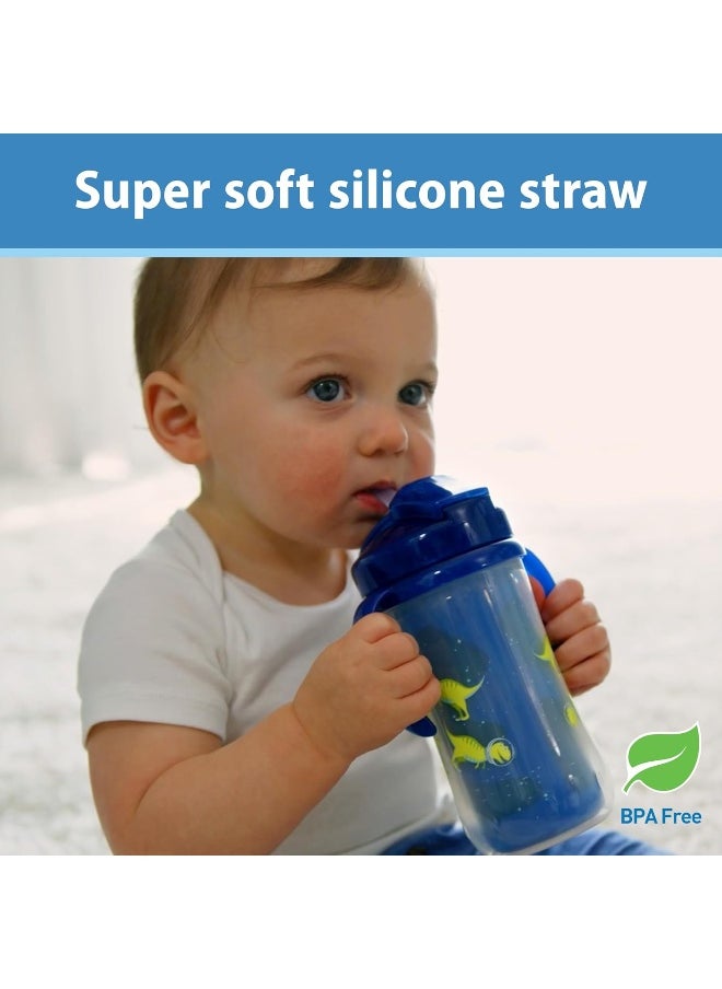 Dr. Brown's Milestones Insulated Sippy Cup with Straw and Handles - Blue - 10oz - 2-Pack - 12m+