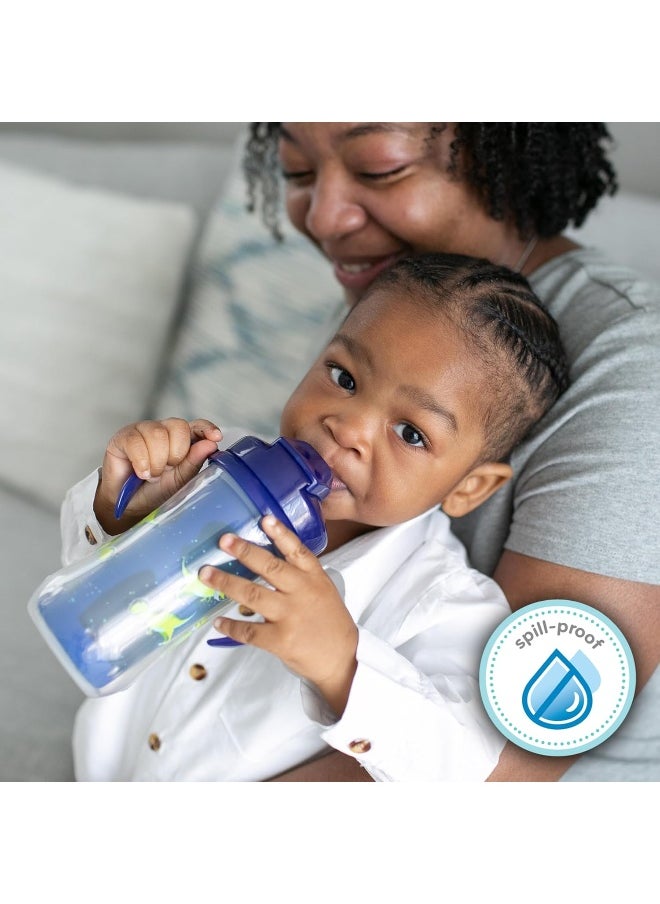 Dr. Brown's Milestones Insulated Sippy Cup with Straw and Handles - Blue - 10oz - 2-Pack - 12m+