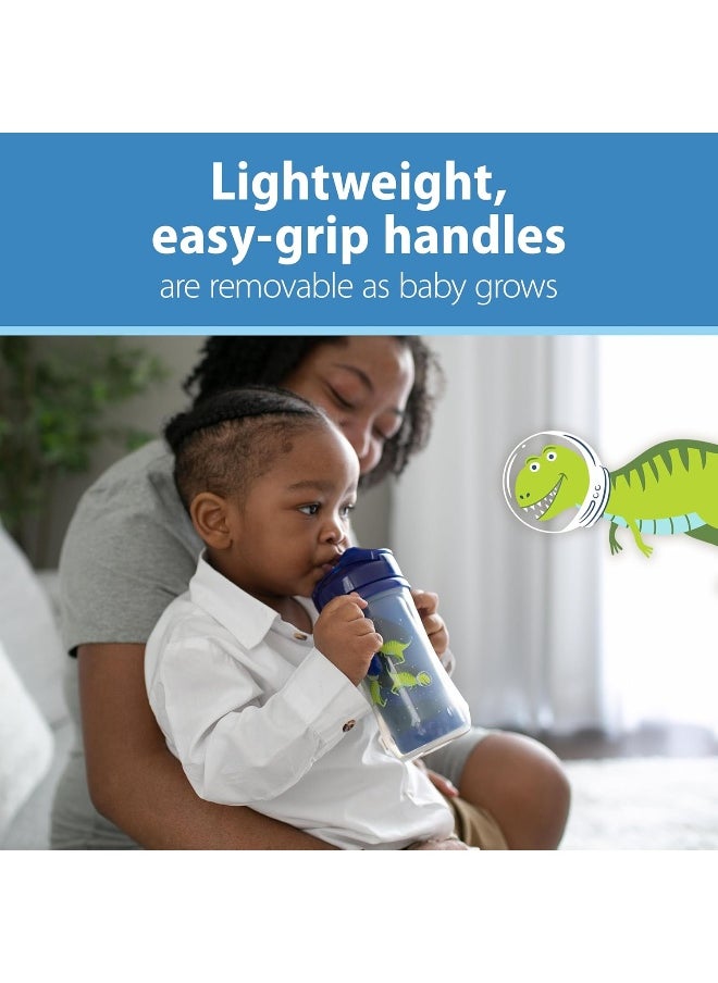 Dr. Brown's Milestones Insulated Sippy Cup with Straw and Handles - Blue - 10oz - 2-Pack - 12m+