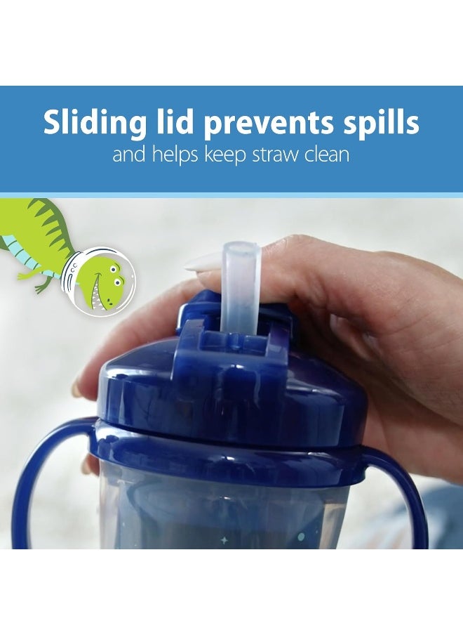 Dr. Brown's Milestones Insulated Sippy Cup with Straw and Handles - Blue - 10oz - 2-Pack - 12m+